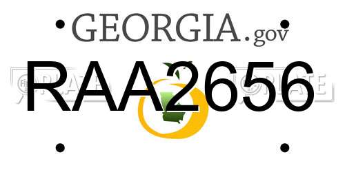 RAA2656 Georgia License Plate