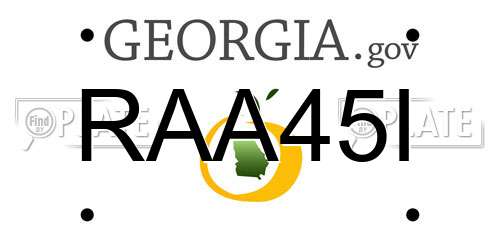 RAA45I Georgia License Plate