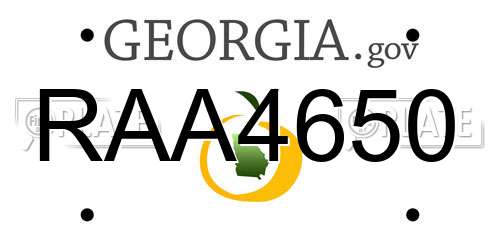 RAA4650 Georgia License Plate