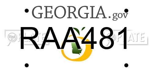 RAA481 Georgia License Plate