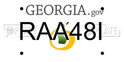 RAA48I Georgia License Plate