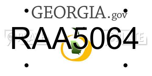 RAA5064 Georgia License Plate