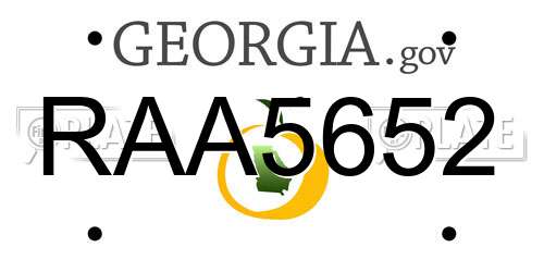 RAA5652 Georgia License Plate