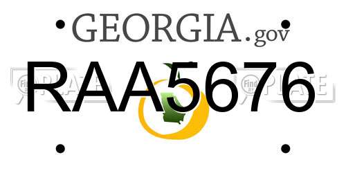 RAA5676 Georgia License Plate