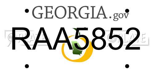 RAA5852 Georgia License Plate