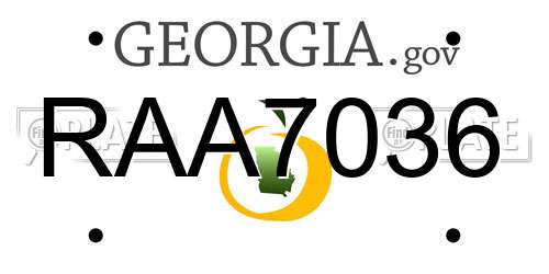 RAA7036 Georgia License Plate