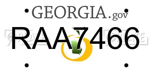 RAA7466 Georgia License Plate