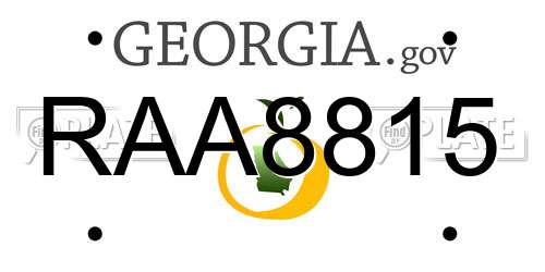 RAA8815 Georgia License Plate
