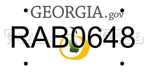 RAB0648 Georgia License Plate
