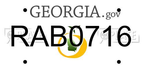 RAB0716 Georgia License Plate