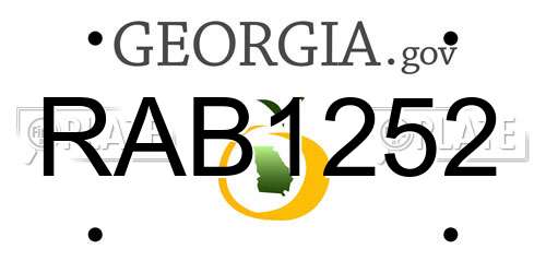 RAB1252 Georgia License Plate