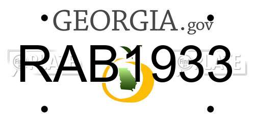 RAB1933 Georgia License Plate