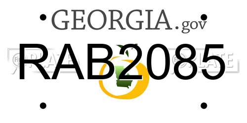 RAB2085 Georgia License Plate