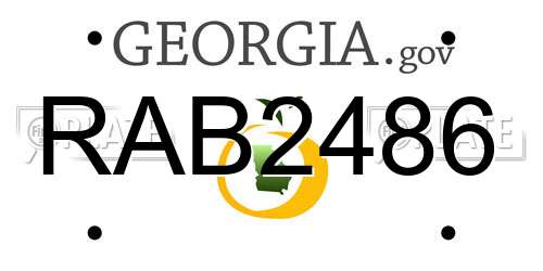 RAB2486 Georgia License Plate