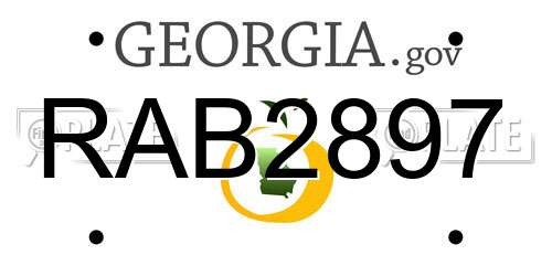 RAB2897 Georgia License Plate