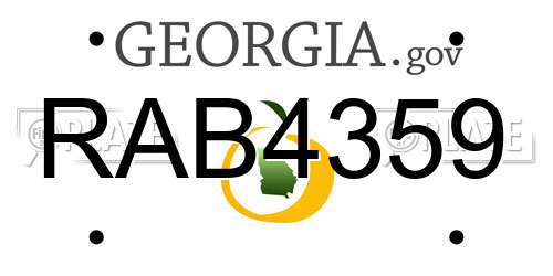 RAB4359 Georgia License Plate