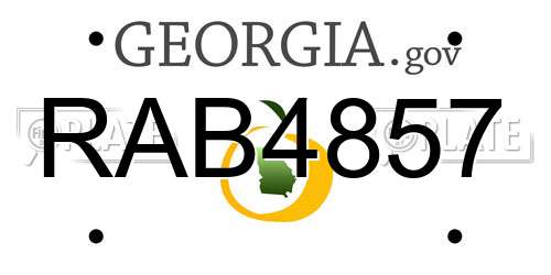RAB4857 Georgia License Plate