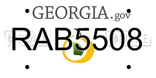 RAB5508 Georgia License Plate