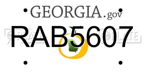 RAB5607 Georgia License Plate