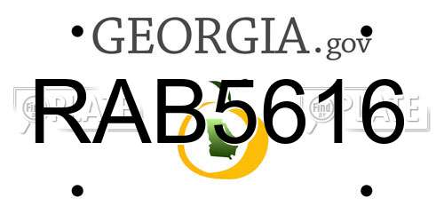 RAB5616 Georgia License Plate