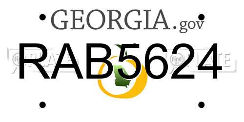 RAB5624 Georgia License Plate