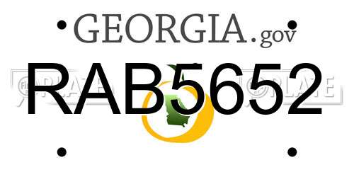 RAB5652 Georgia License Plate