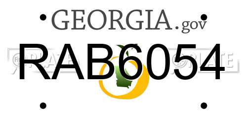 RAB6054 Georgia License Plate