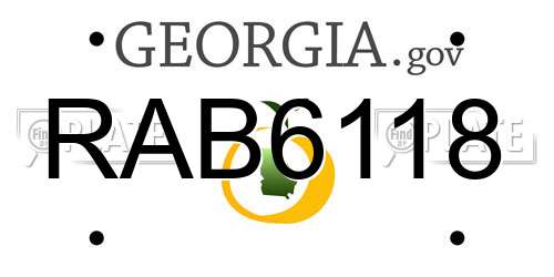 RAB6118 Georgia License Plate