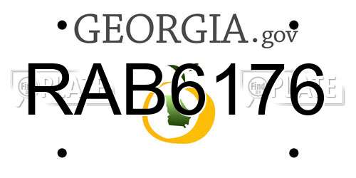RAB6176 Georgia License Plate
