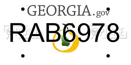 RAB6978 Georgia License Plate