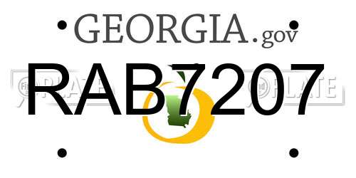 RAB7207 Georgia License Plate
