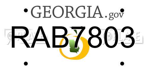RAB7803 Georgia License Plate