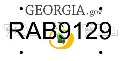 RAB9129 Georgia License Plate