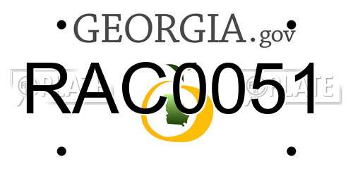 RAC0051 Georgia License Plate
