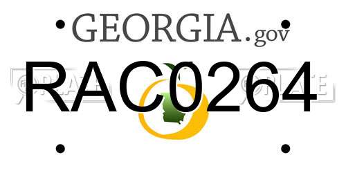 RAC0264 Georgia License Plate