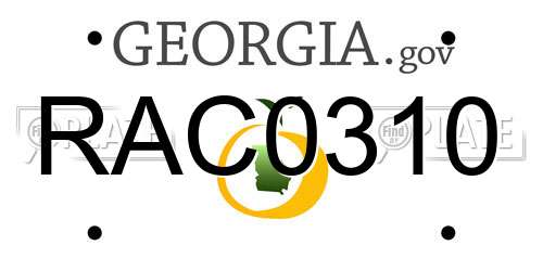 RAC0310 Georgia License Plate