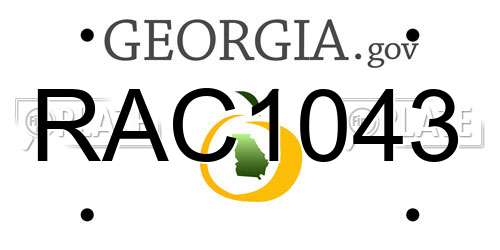 RAC1043 Georgia License Plate