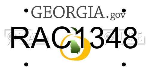 RAC1348 Georgia License Plate