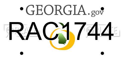 RAC1744 Georgia License Plate
