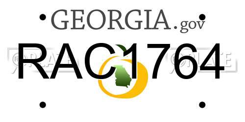 RAC1764 Georgia License Plate