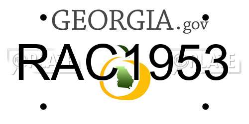 RAC1953 Georgia License Plate