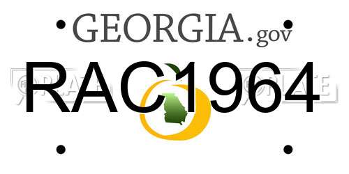 RAC1964 Georgia License Plate