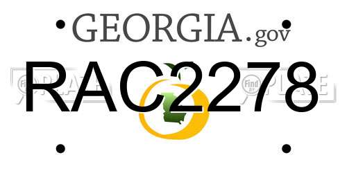 RAC2278 Georgia License Plate
