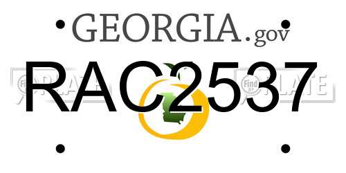 RAC2537 Georgia License Plate