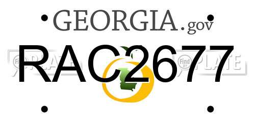 RAC2677 Georgia License Plate