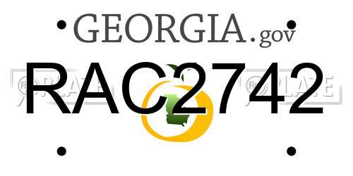 RAC2742 Georgia License Plate