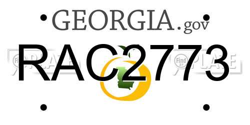 RAC2773 Georgia License Plate