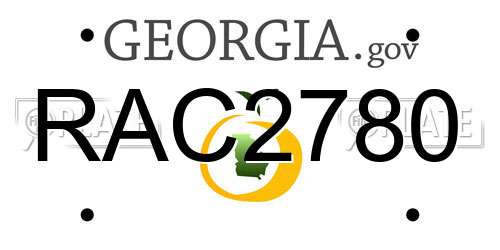 RAC2780 Georgia License Plate