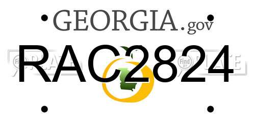 RAC2824 Georgia License Plate