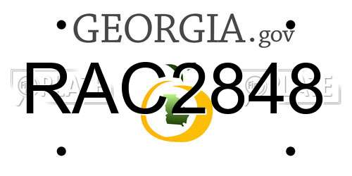 RAC2848 Georgia License Plate